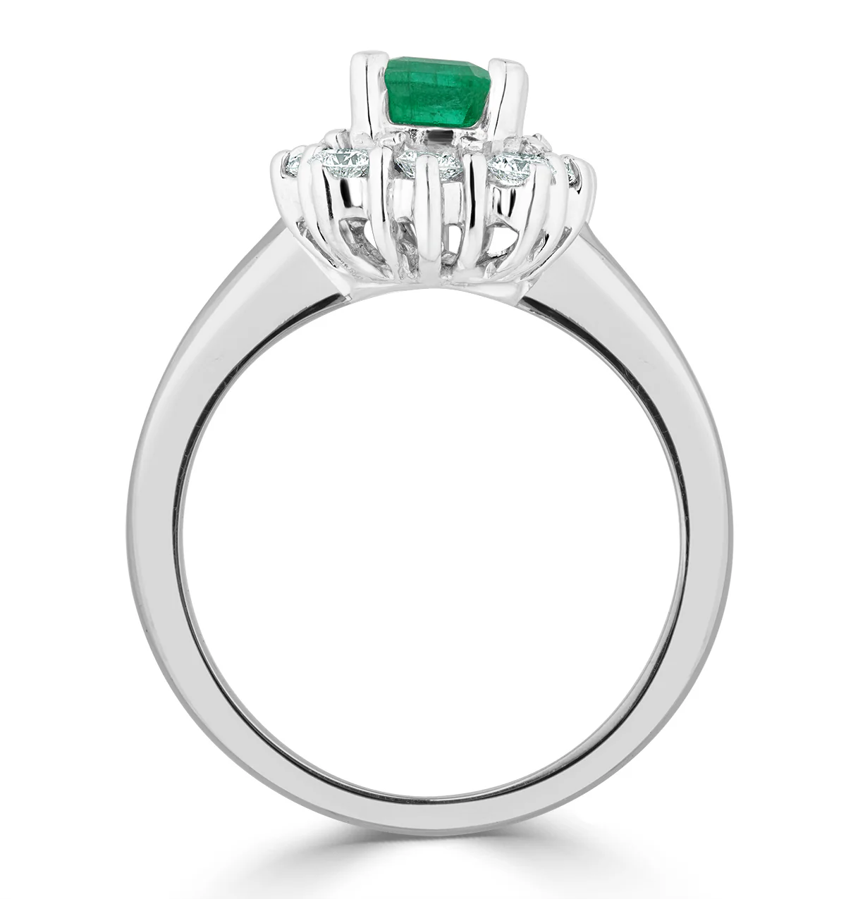 Emerald 1.00ct And Diamond 0.50ct 18K White Gold Ring - Image 3