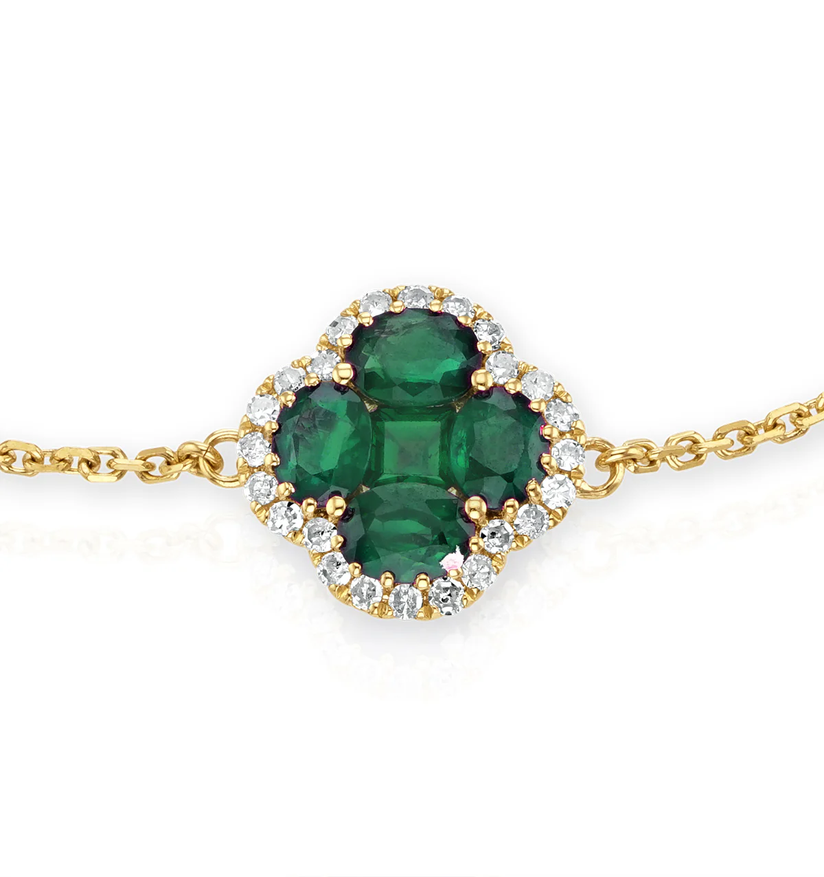 Alegria 1.01ct Emerald and Lab Diamond Bracelet in 9K Yellow Gold - Image 3