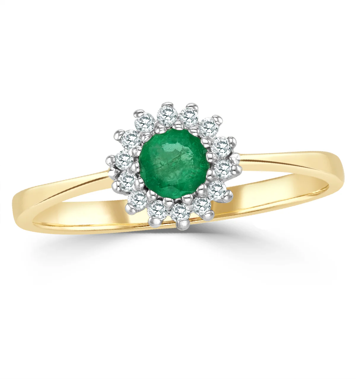 Emerald 3.5mm And Diamond 9K Gold Ring - Image 2