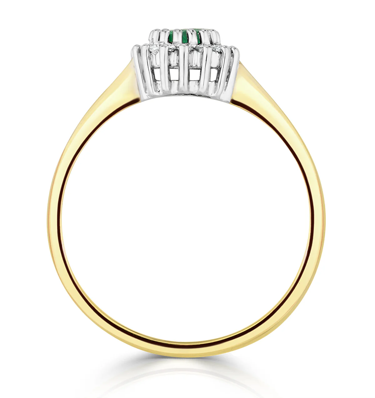 Emerald 3.5mm And Diamond 9K Gold Ring - Image 3