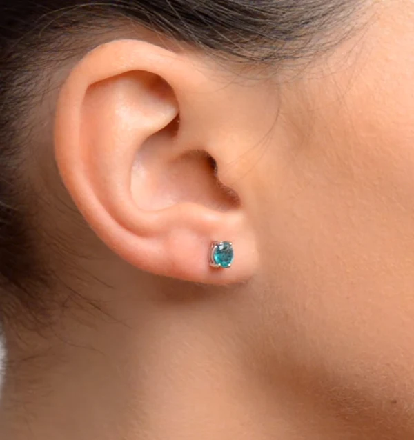 Emerald 5 x 4mm 0.70ct 9K White Gold Earrings - Image 3