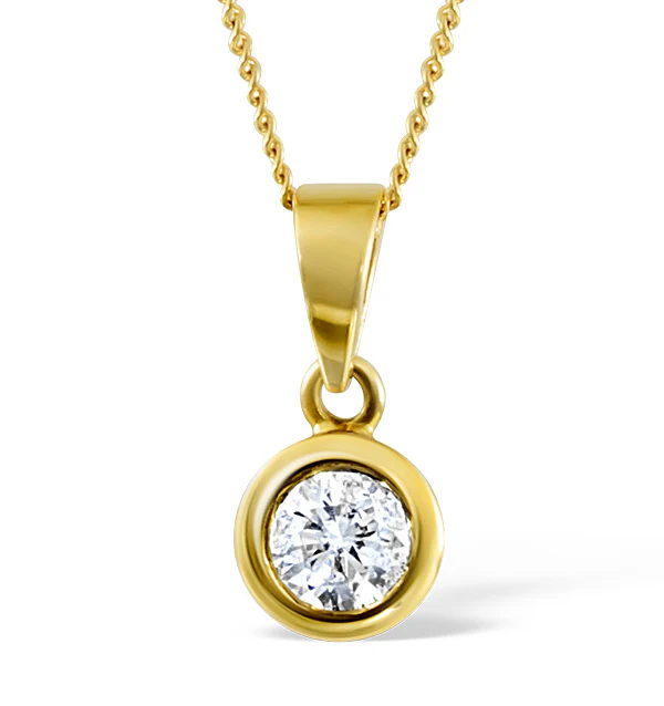 Emily 18K Gold Lab Diamond Pendant Necklace 0.33CT F/VS