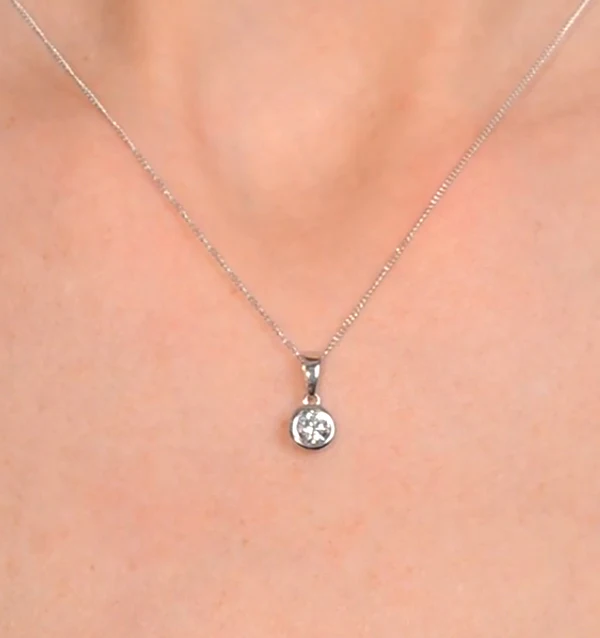 Emily Platinum Diamond Pendant Necklace 0.33CT H/SI - Image 3