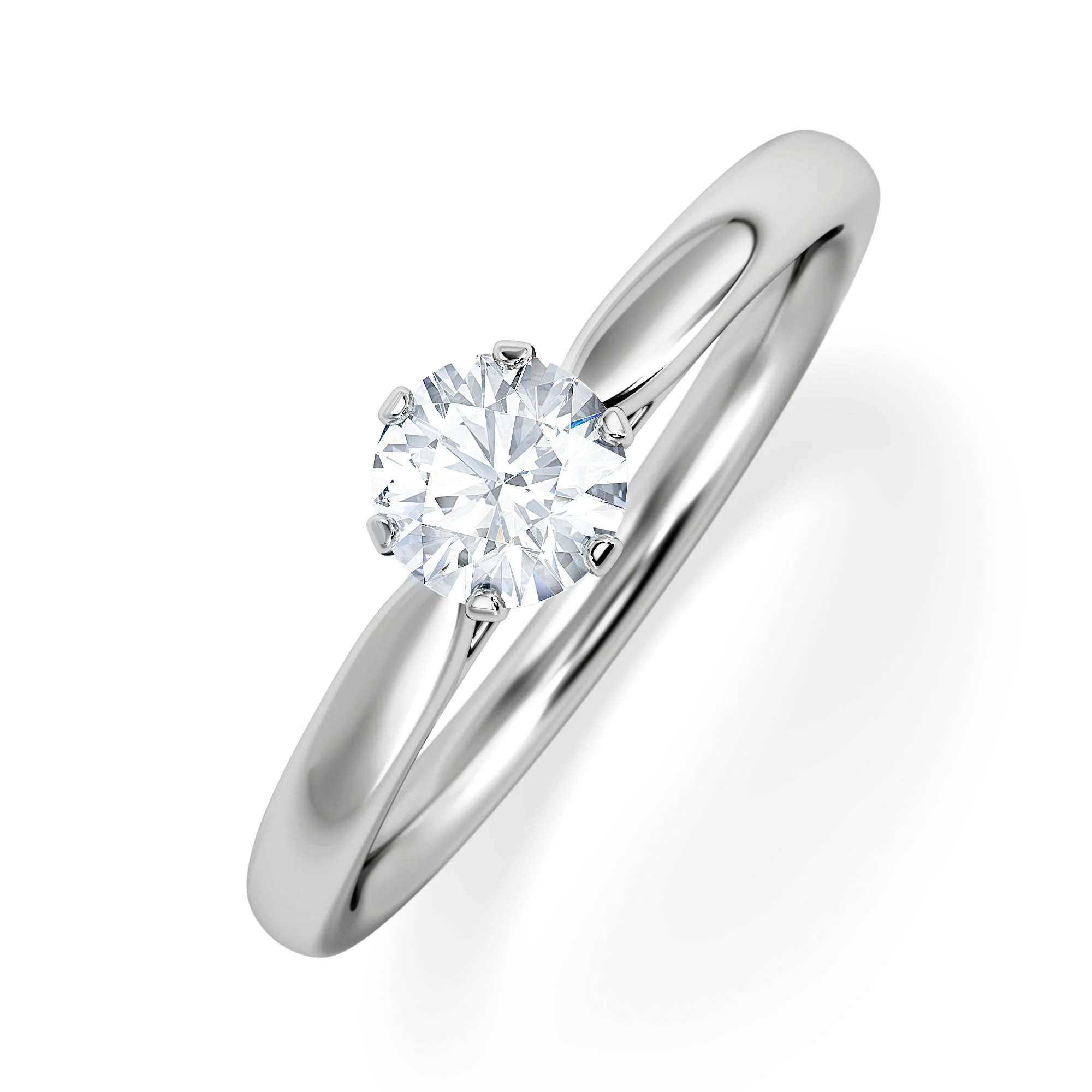 Engagement Ring Certified 0.50CT Chloe Low 18K White Gold G/SI2