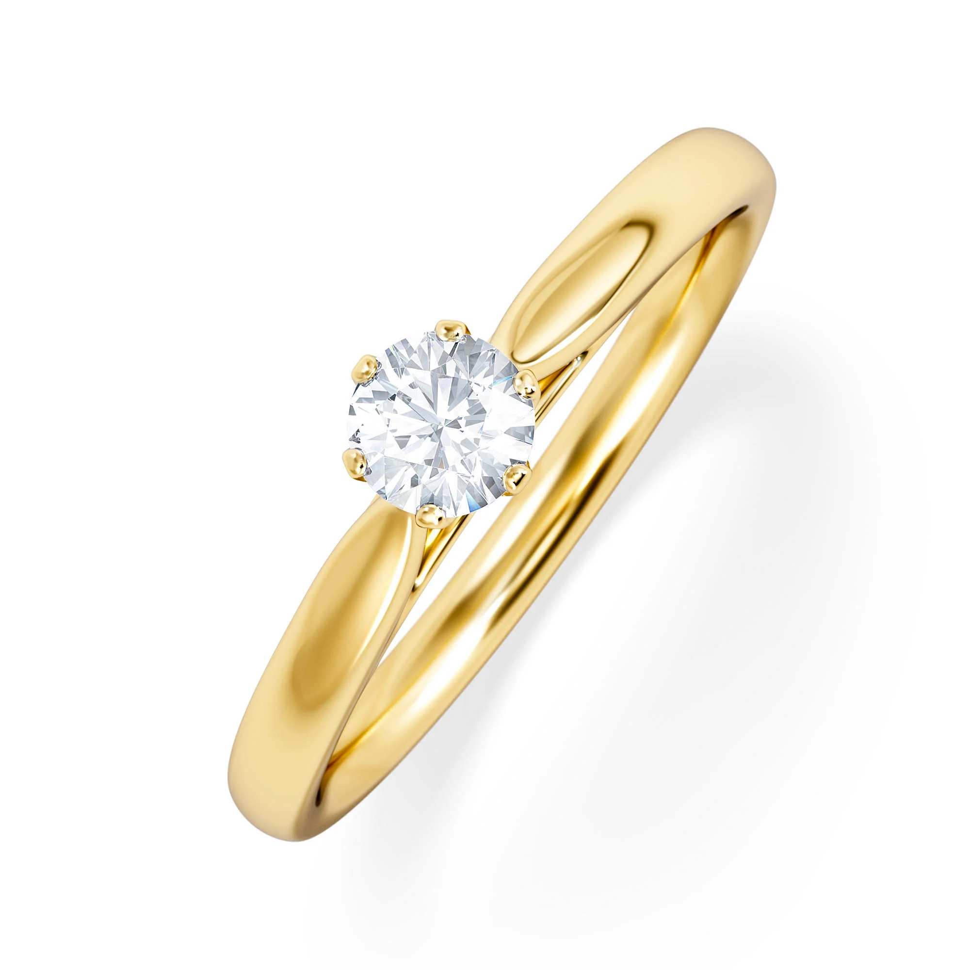 Engagement Ring Certified Diamond 0.25CT H/SI High Set Chloe 18K Gold