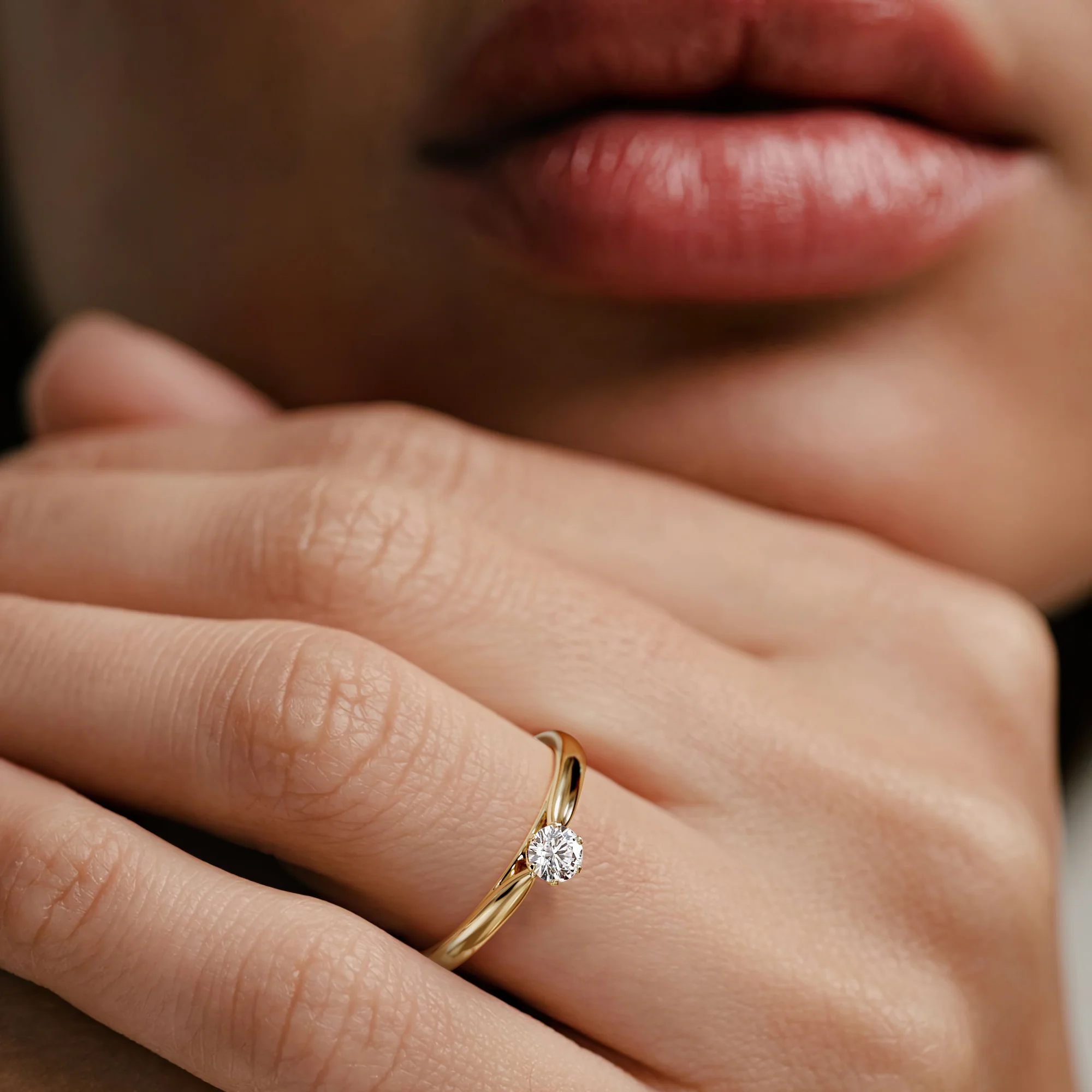 Engagement Ring Certified Diamond 0.25CT H/SI High Set Chloe 18K Gold - Image 4