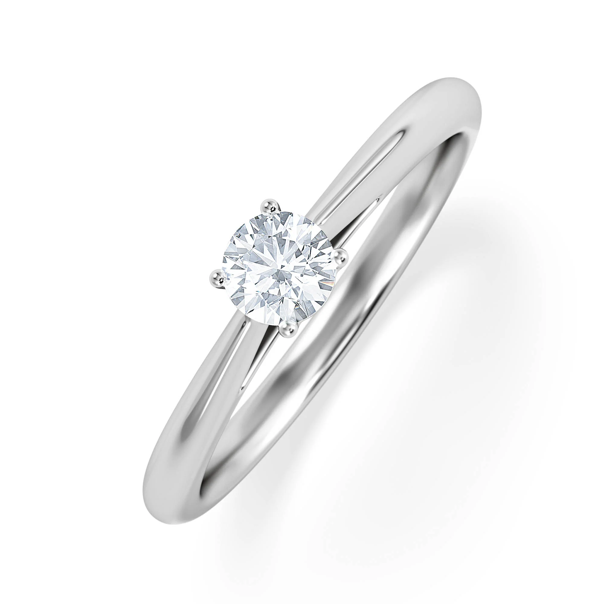 Engagement Ring Certified Elysia 18K White Gold Diamond 0.25CT-G-H/SI
