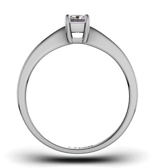 Engagement Ring Certified Emerald Cut Diamond 0.33CT H/SI 18K Gold - Image 2