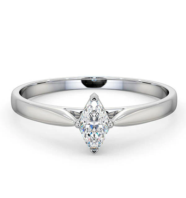 Engagement Ring Certified Marquise 18K White Gold Diamond 0.25CT G/VS - Image 3