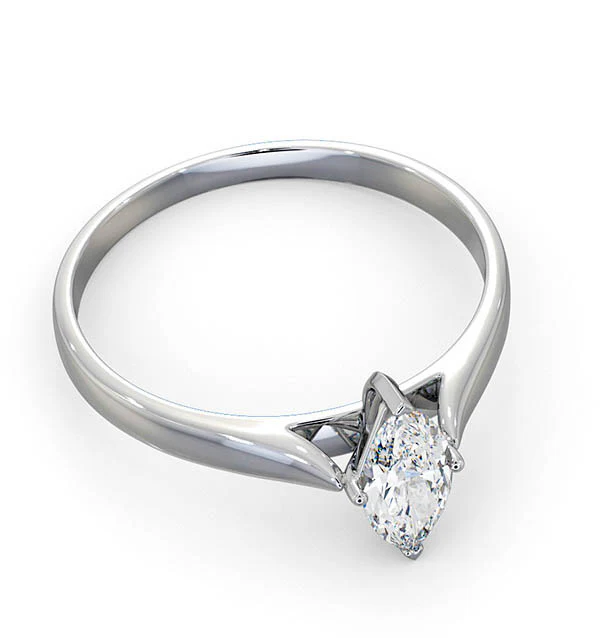 Engagement Ring Certified Marquise Diamond 0.50CT G/VS 18K White Gold - Image 4