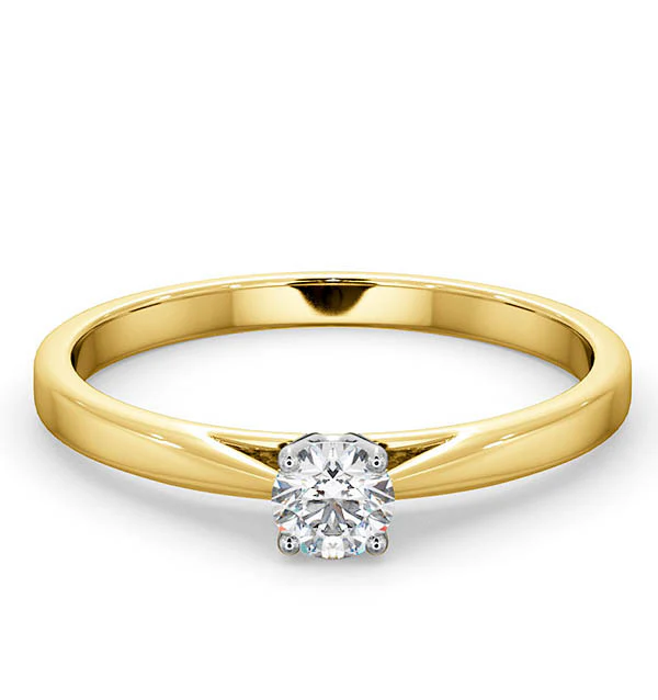 Engagement Ring Elysia 0.25ct Lab Diamond H/Si in 18K Gold - Image 3