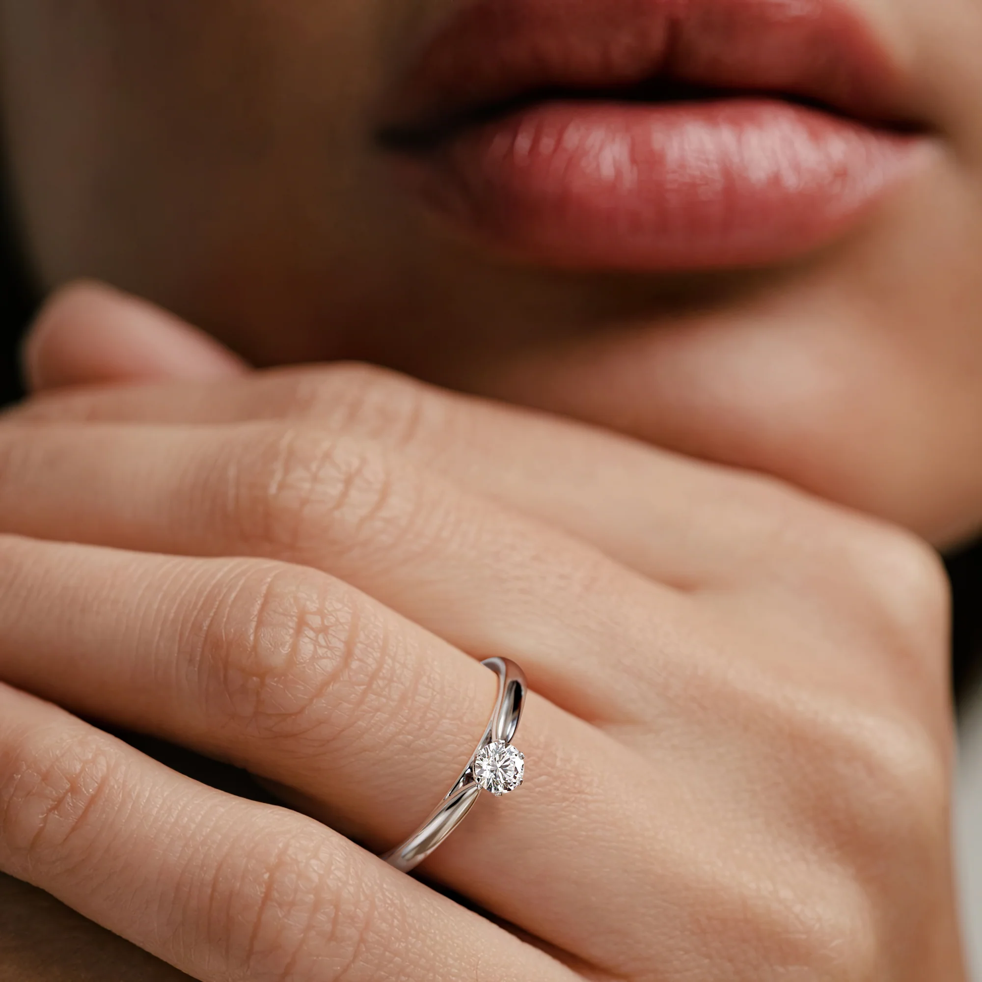 Engagement Ring High Set Chloe 0.25ct Lab Diamond G/Vs in Platinum - Image 4