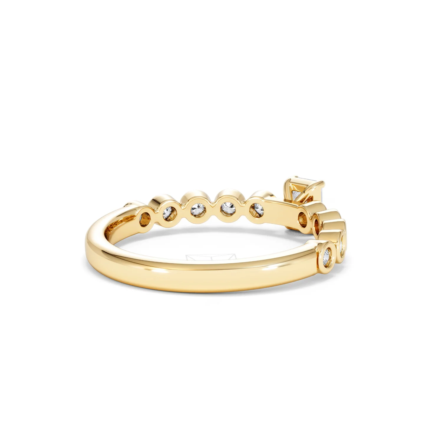 Entwine 0.30ct Emerald Cut Lab Diamond Solitaire Engagement Ring with Side Stones in 18K Gold Vermeil - Image 38