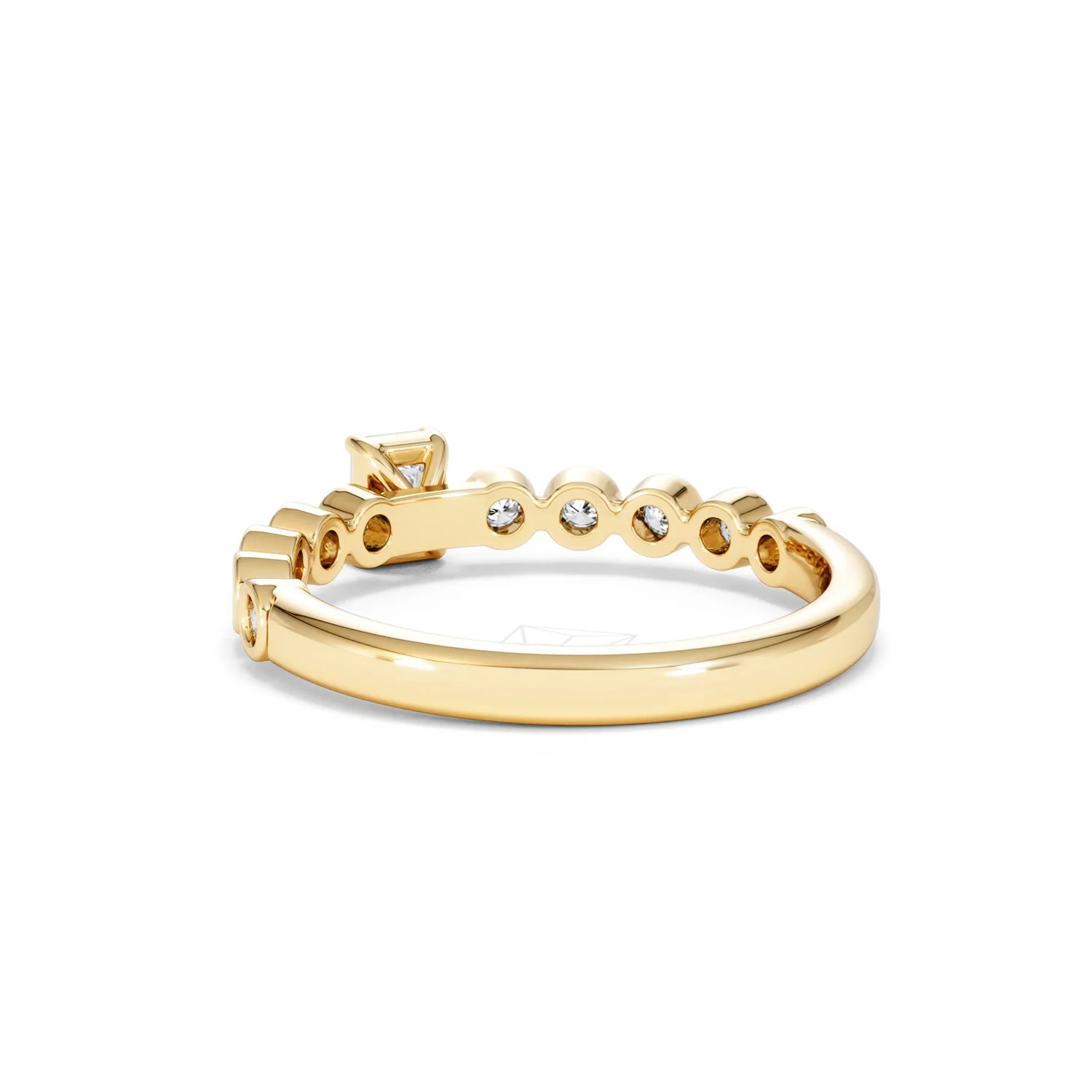 Entwine 0.30ct Emerald Cut Lab Diamond Solitaire Engagement Ring with Side Stones in 18K Gold Vermeil - Image 53