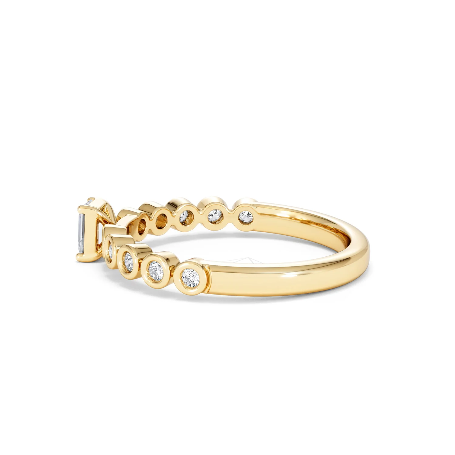 Entwine 0.30ct Emerald Cut Lab Diamond Solitaire Engagement Ring with Side Stones in 18K Gold Vermeil - Image 64