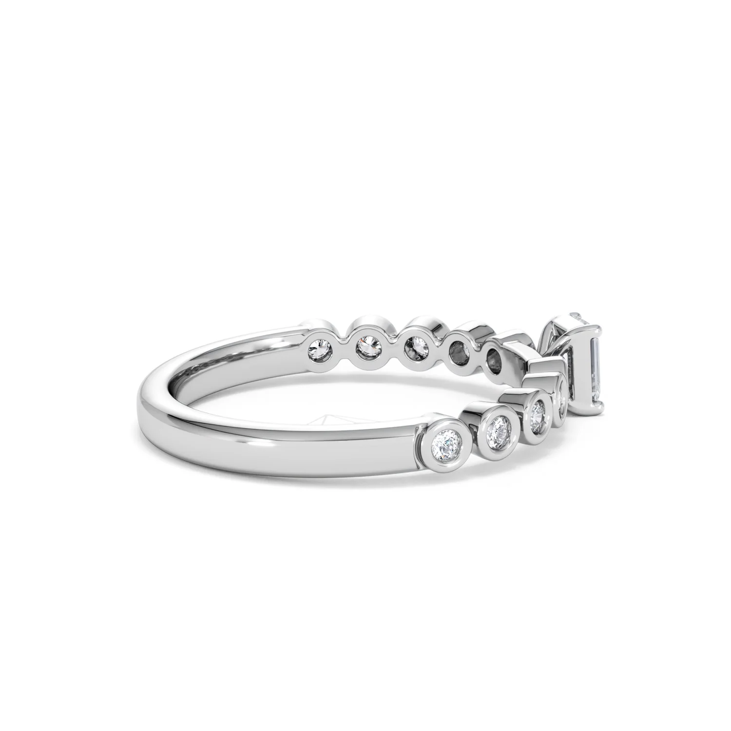 Entwine 0.30ct Emerald Cut Lab Diamond Solitaire Engagement Ring with Side Stones in Sterling Silver - Image 31