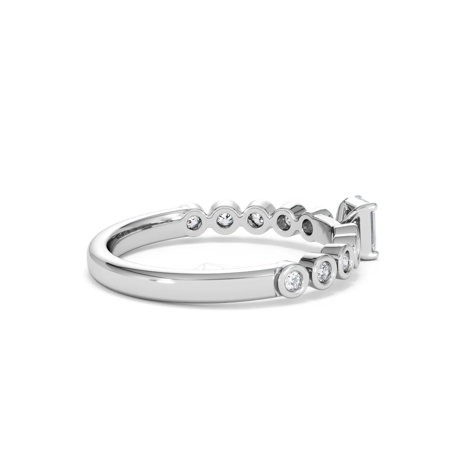 Entwine 0.30ct Emerald Cut Lab Diamond Solitaire Engagement Ring with Side Stones in Sterling Silver - Image 32