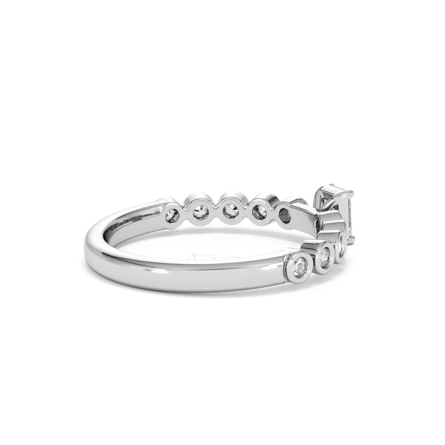 Entwine 0.30ct Emerald Cut Lab Diamond Solitaire Engagement Ring with Side Stones in Sterling Silver - Image 34