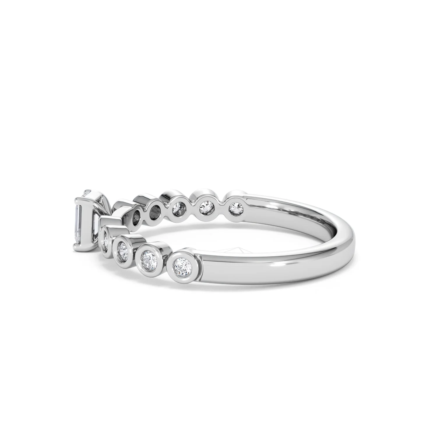 Entwine 0.30ct Emerald Cut Lab Diamond Solitaire Engagement Ring with Side Stones in Sterling Silver - Image 64