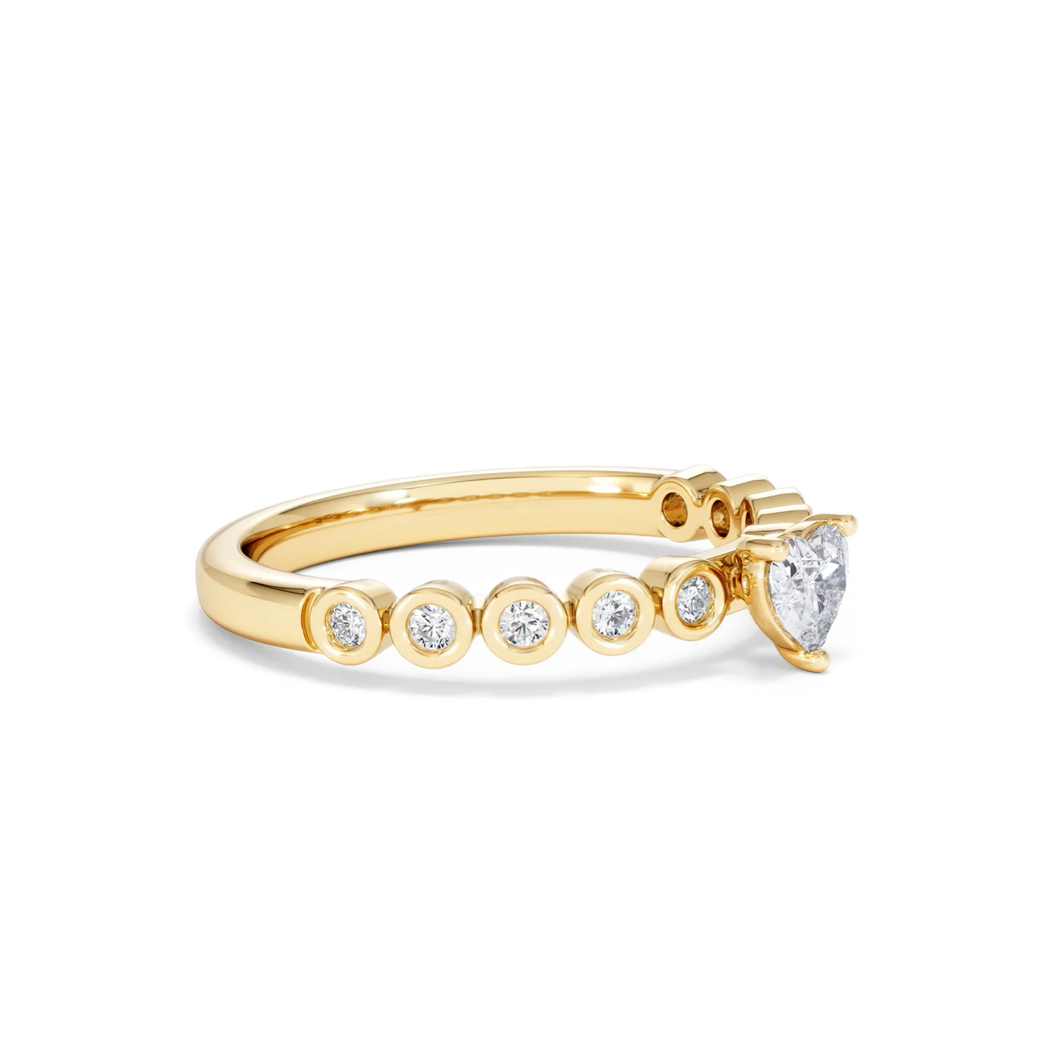 Entwine 0.30ct Heart Cut Lab Diamond Solitaire Engagement Ring with Side Stones in 18K Gold Vermeil - Image 19
