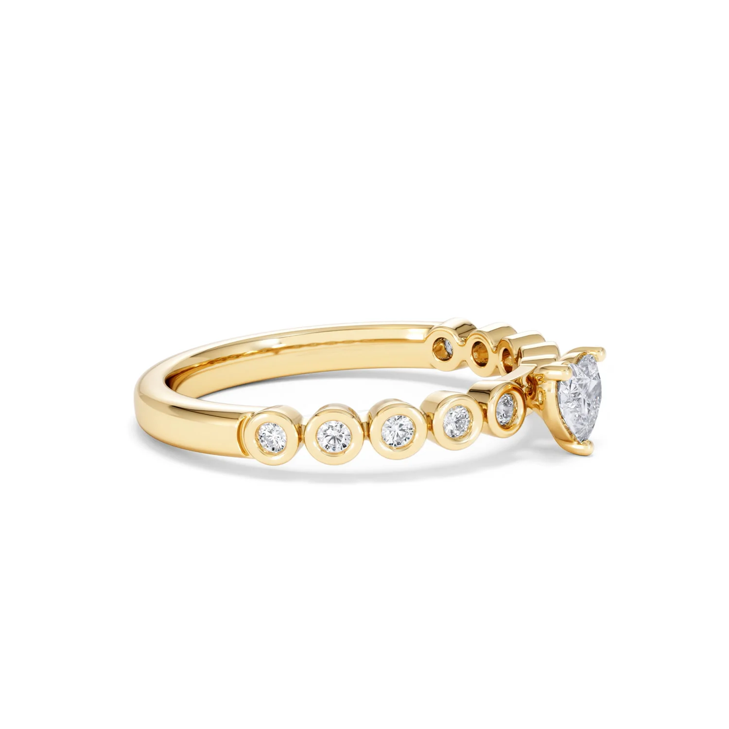 Entwine 0.30ct Heart Cut Lab Diamond Solitaire Engagement Ring with Side Stones in 18K Gold Vermeil - Image 21