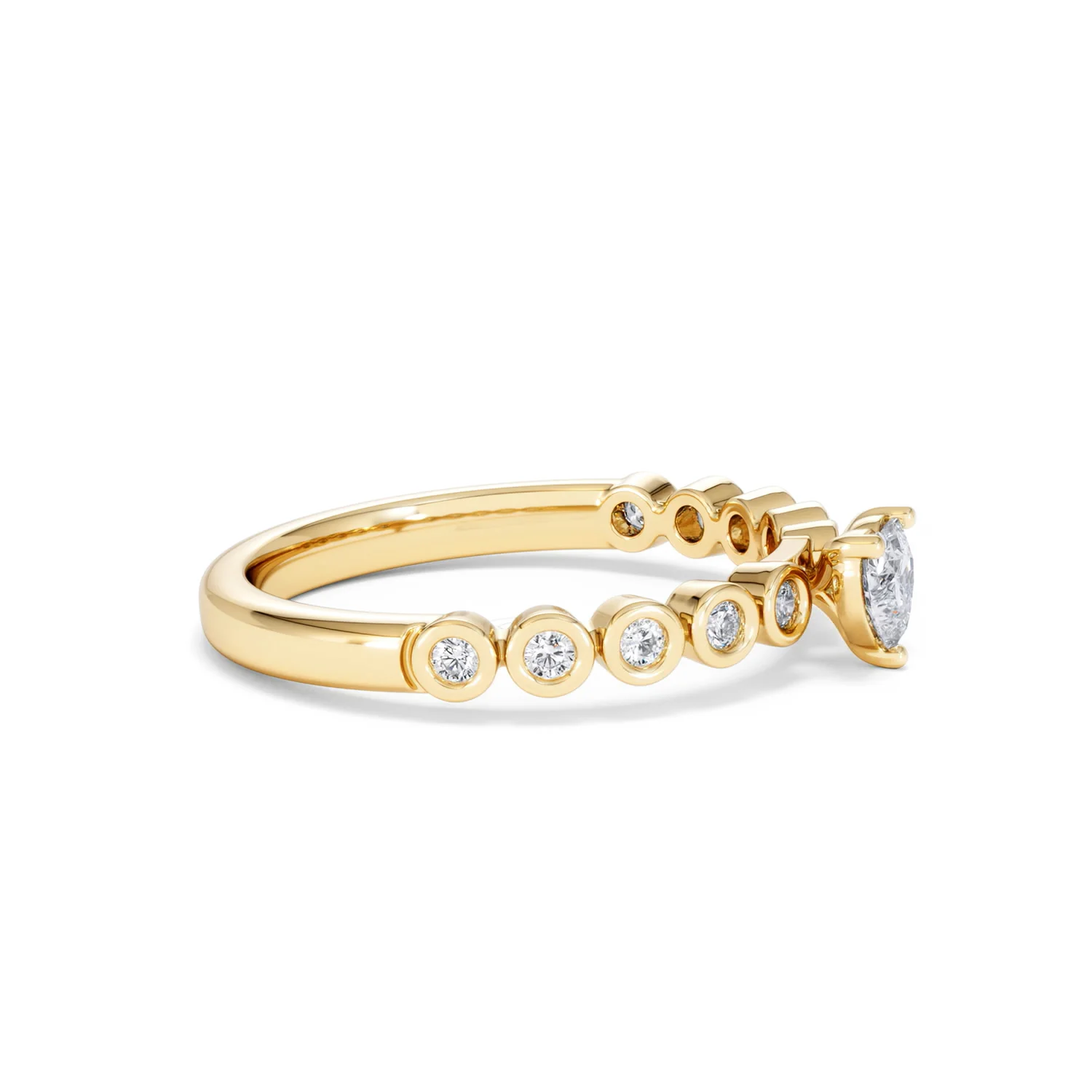 Entwine 0.30ct Heart Cut Lab Diamond Solitaire Engagement Ring with Side Stones in 18K Gold Vermeil - Image 23