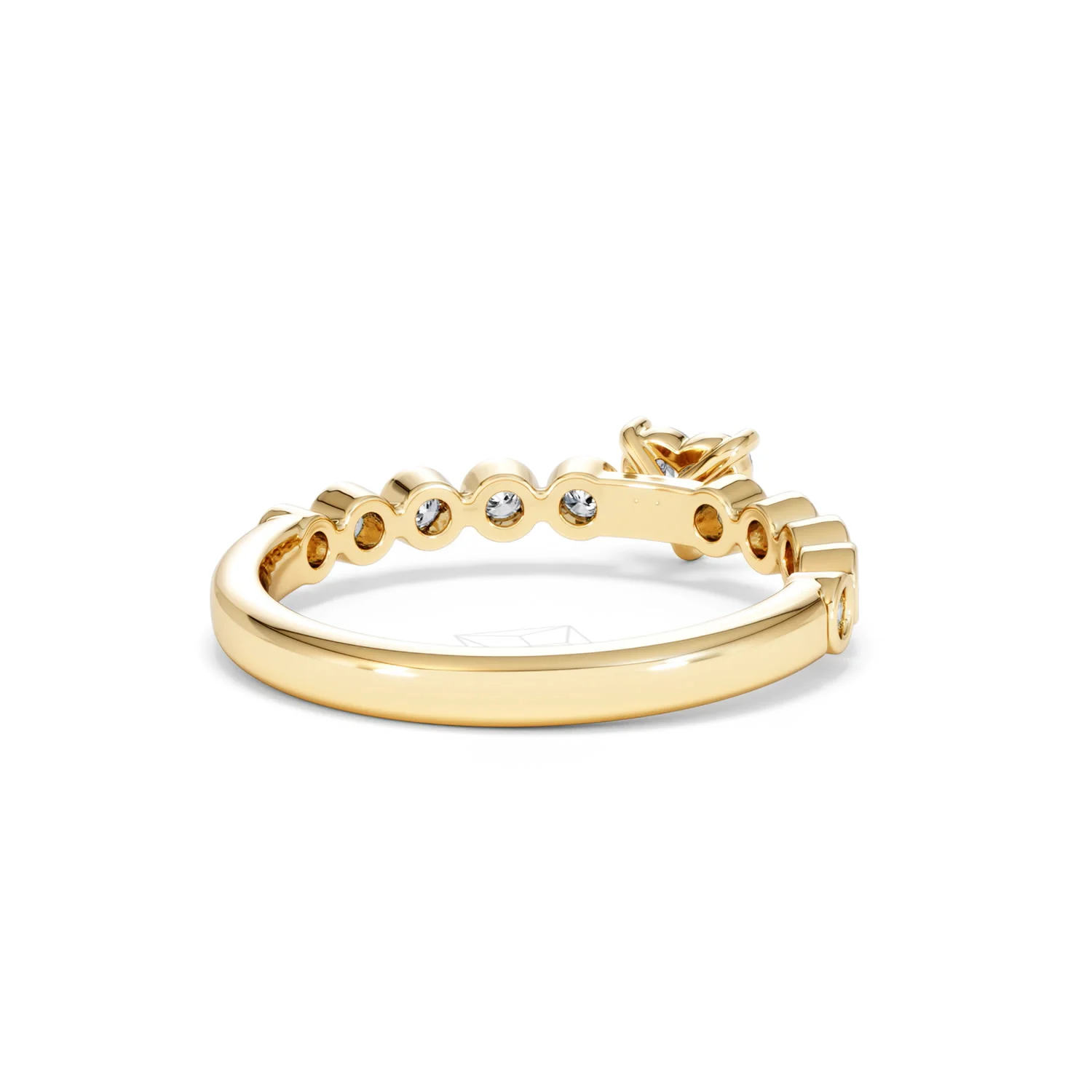Entwine 0.30ct Heart Cut Lab Diamond Solitaire Engagement Ring with Side Stones in 18K Gold Vermeil - Image 41