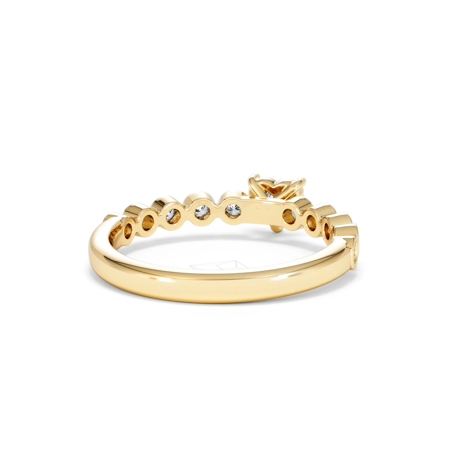 Entwine 0.30ct Heart Cut Lab Diamond Solitaire Engagement Ring with Side Stones in 18K Gold Vermeil - Image 42