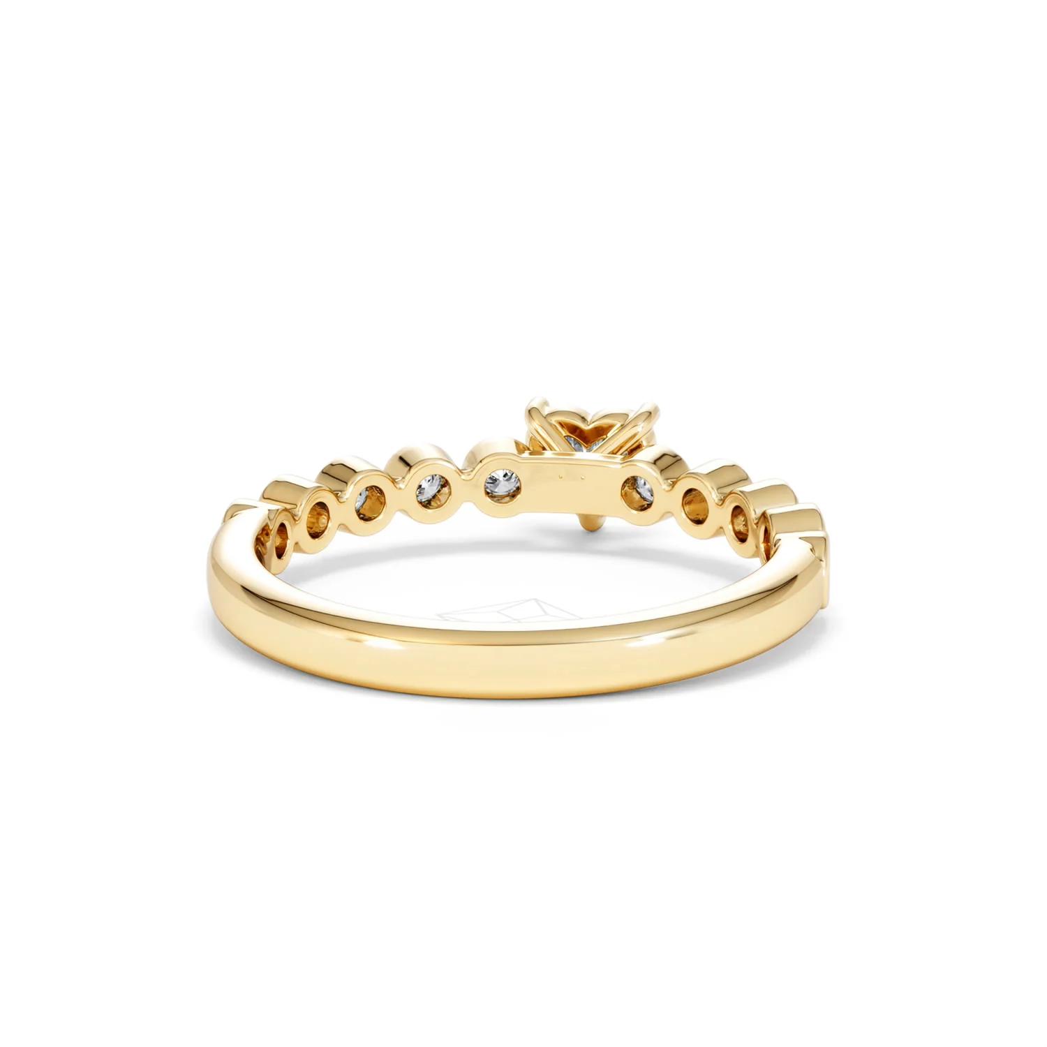 Entwine 0.30ct Heart Cut Lab Diamond Solitaire Engagement Ring with Side Stones in 18K Gold Vermeil - Image 44