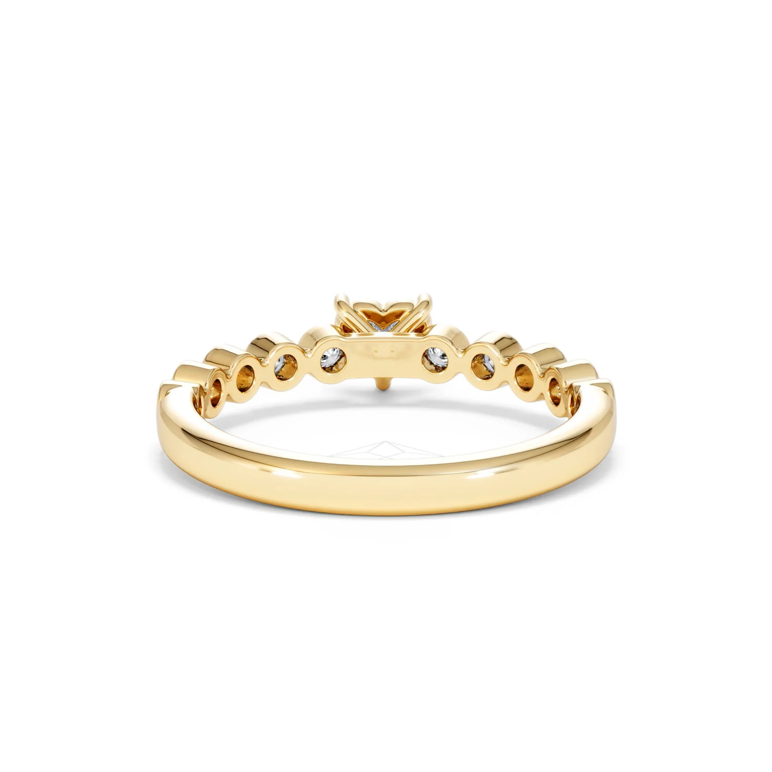 Entwine 0.30ct Heart Cut Lab Diamond Solitaire Engagement Ring with Side Stones in 18K Gold Vermeil - Image 47
