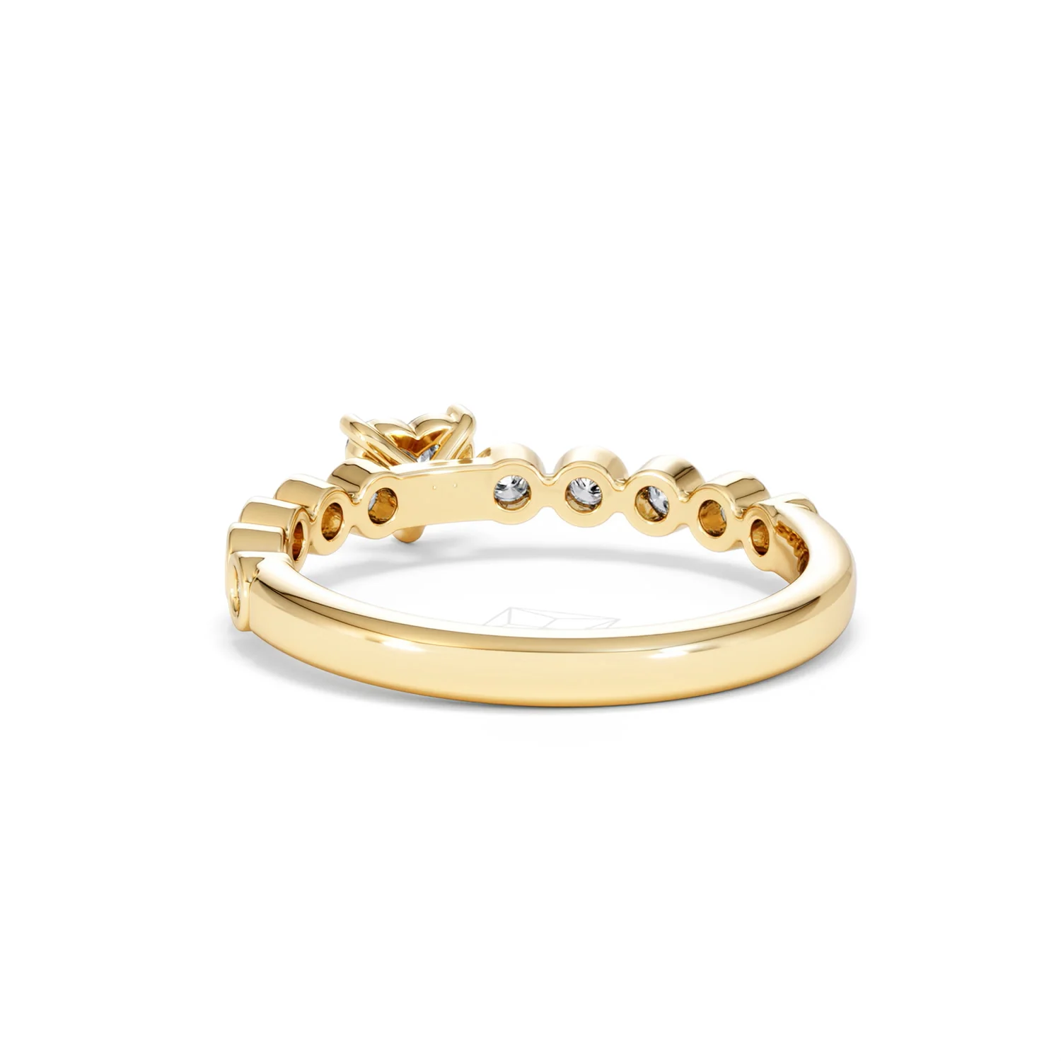 Entwine 0.30ct Heart Cut Lab Diamond Solitaire Engagement Ring with Side Stones in 18K Gold Vermeil - Image 52