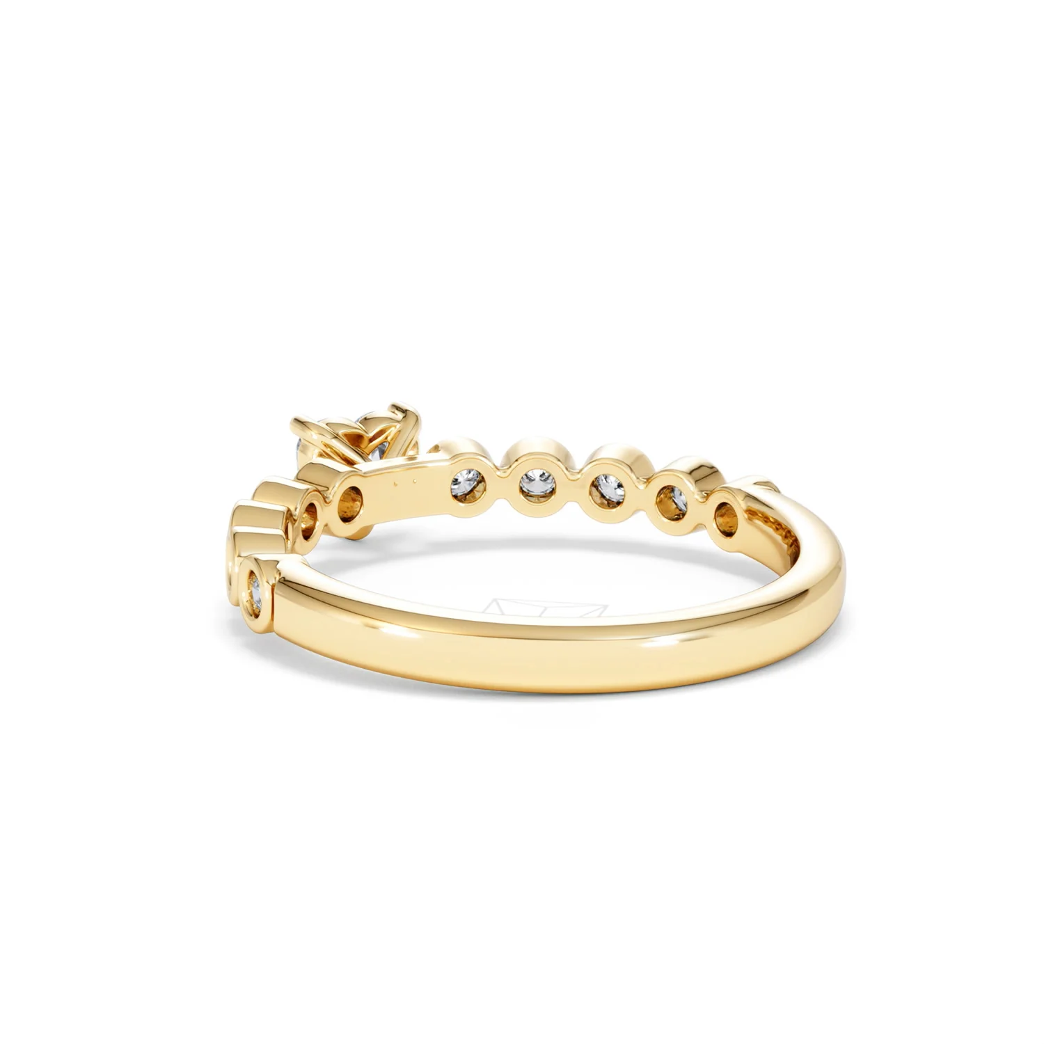 Entwine 0.30ct Heart Cut Lab Diamond Solitaire Engagement Ring with Side Stones in 18K Gold Vermeil - Image 54