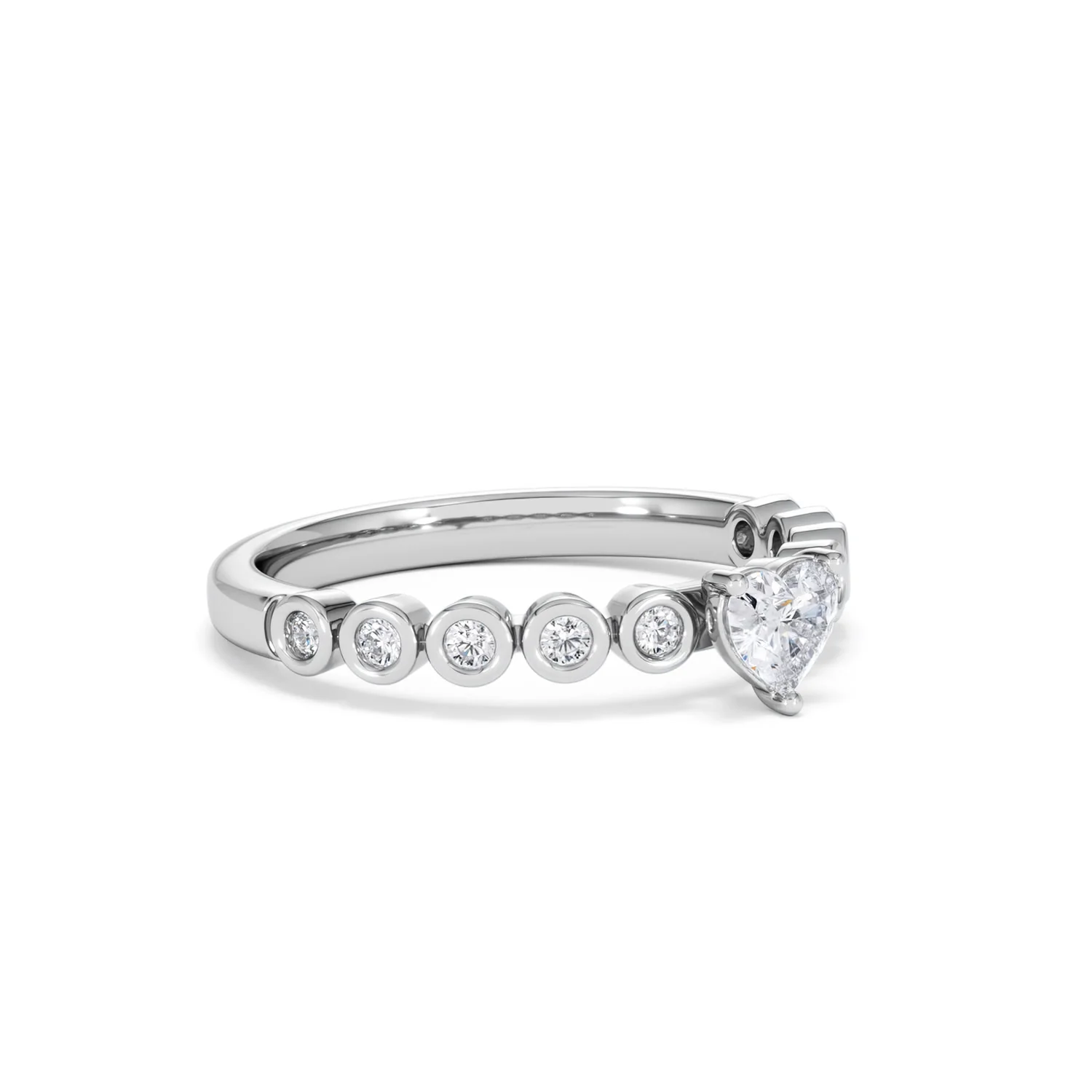 Entwine 0.30ct Heart Cut Lab Diamond Solitaire Engagement Ring with Side Stones in Sterling Silver - Image 16