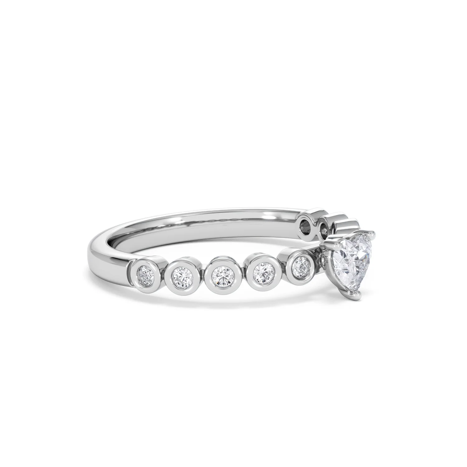 Entwine 0.30ct Heart Cut Lab Diamond Solitaire Engagement Ring with Side Stones in Sterling Silver - Image 18