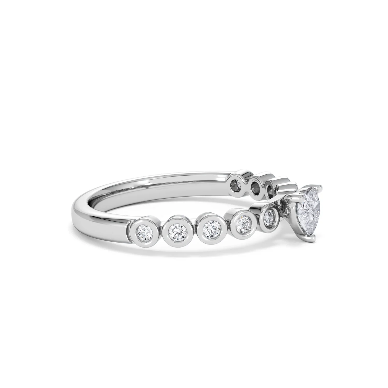 Entwine 0.30ct Heart Cut Lab Diamond Solitaire Engagement Ring with Side Stones in Sterling Silver - Image 21