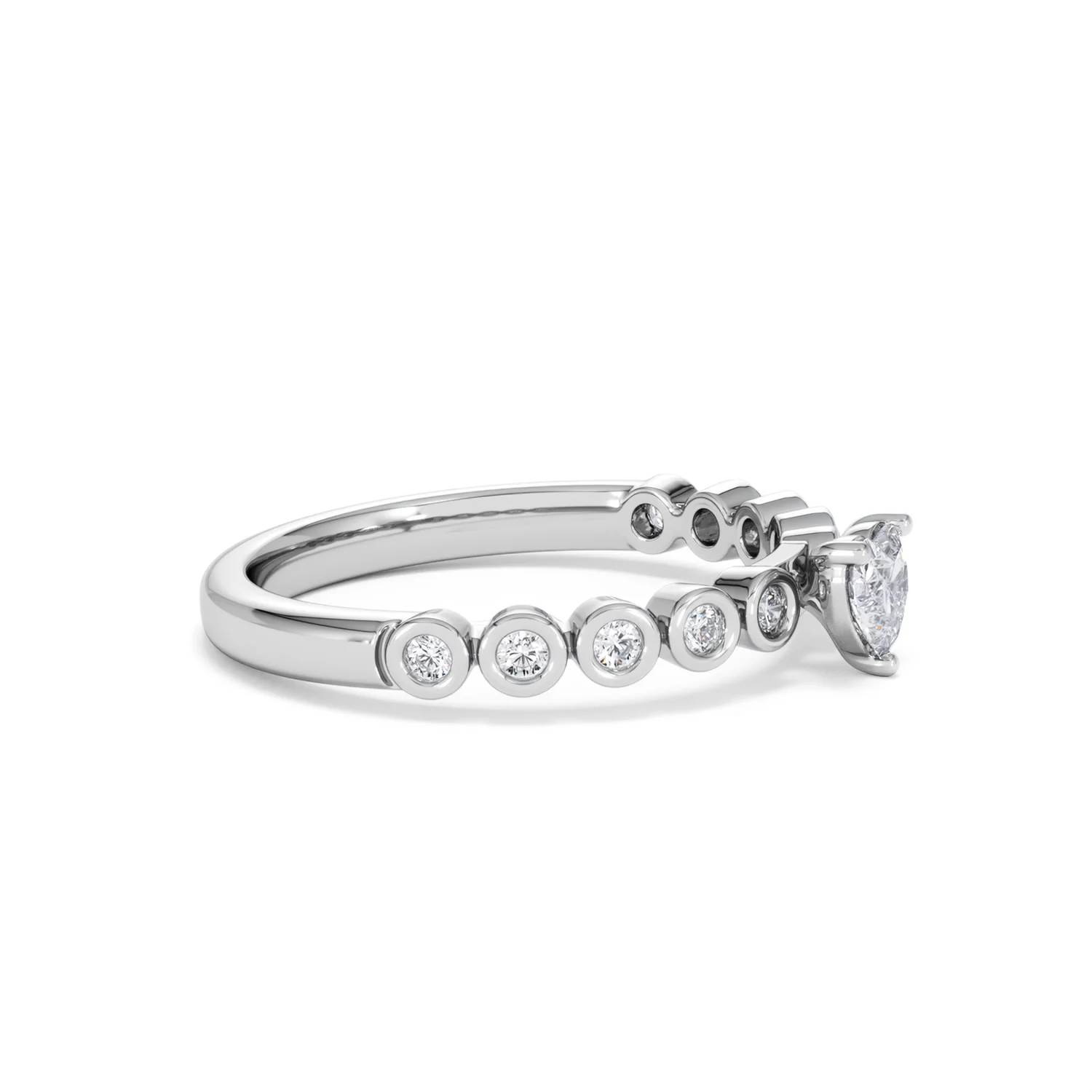 Entwine 0.30ct Heart Cut Lab Diamond Solitaire Engagement Ring with Side Stones in Sterling Silver - Image 22
