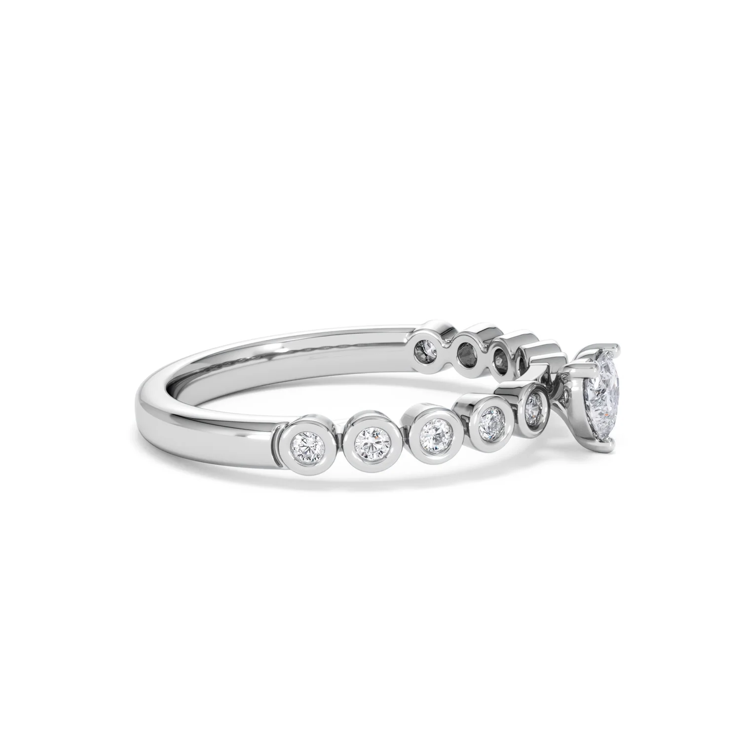 Entwine 0.30ct Heart Cut Lab Diamond Solitaire Engagement Ring with Side Stones in Sterling Silver - Image 23