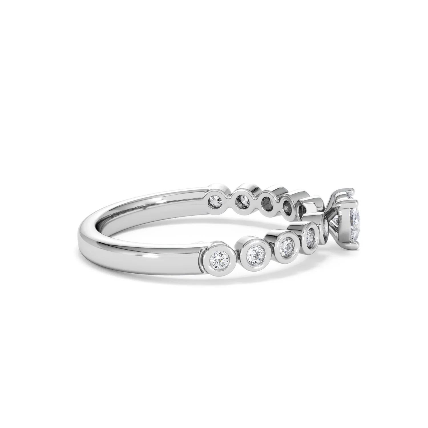 Entwine 0.30ct Heart Cut Lab Diamond Solitaire Engagement Ring with Side Stones in Sterling Silver - Image 27