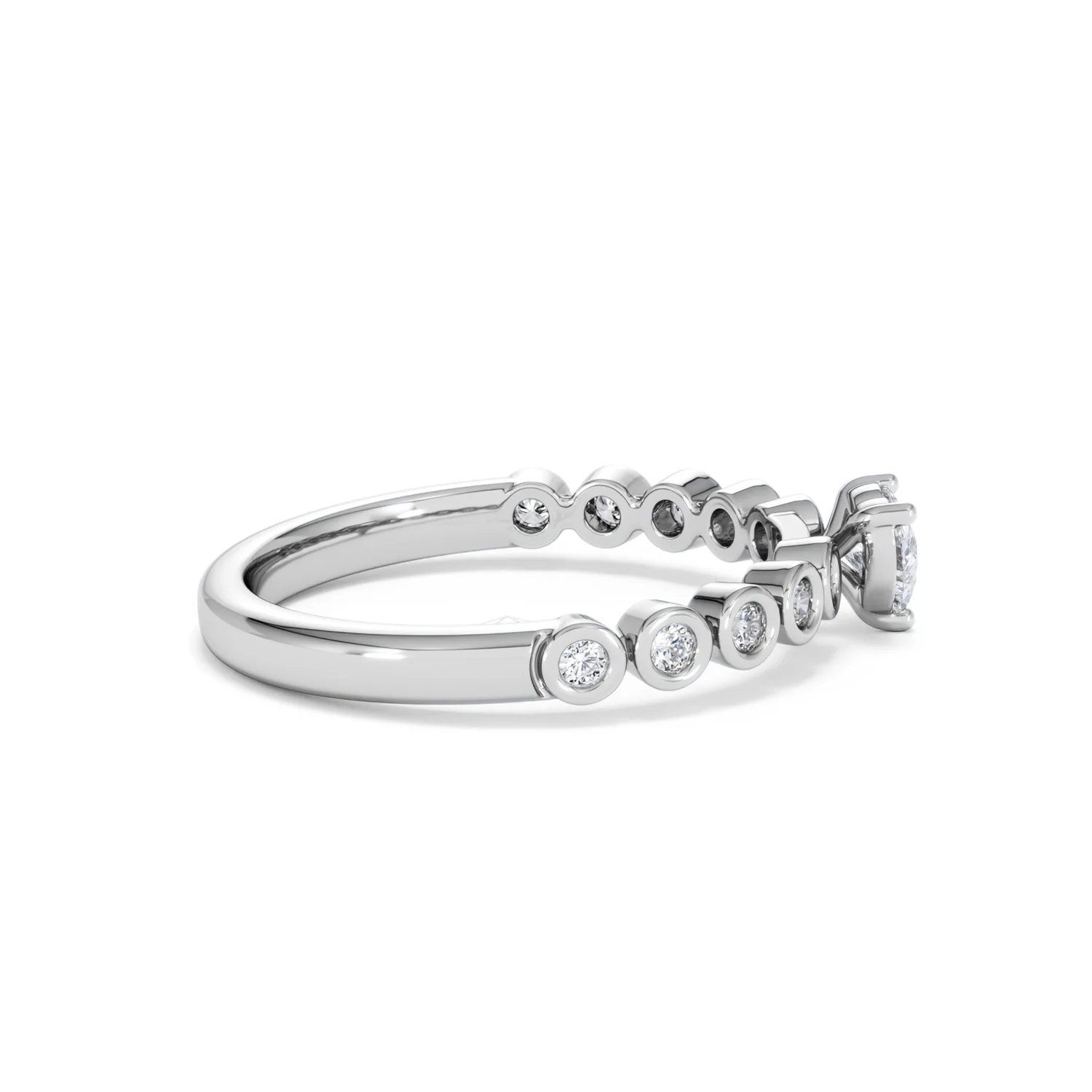 Entwine 0.30ct Heart Cut Lab Diamond Solitaire Engagement Ring with Side Stones in Sterling Silver - Image 28