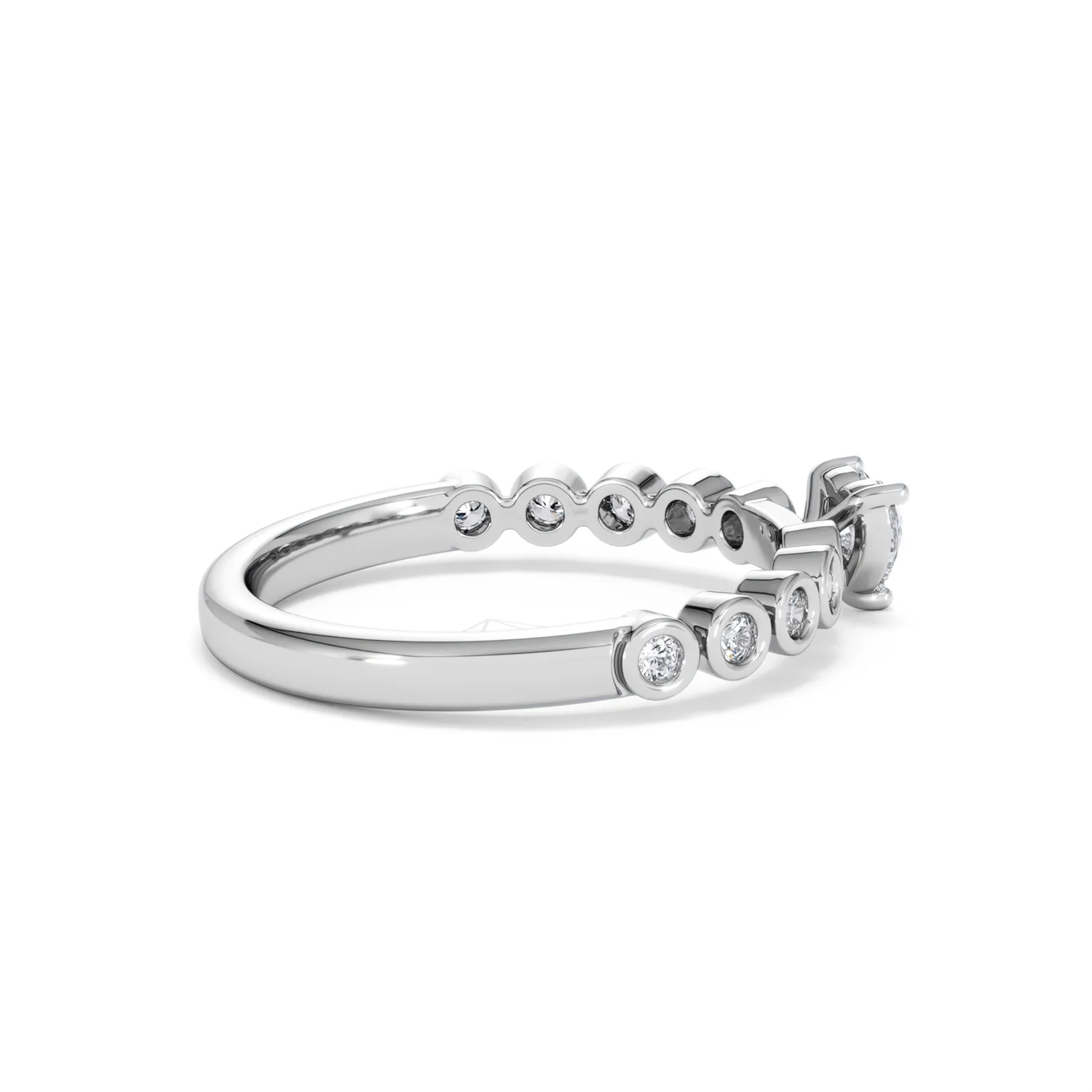 Entwine 0.30ct Heart Cut Lab Diamond Solitaire Engagement Ring with Side Stones in Sterling Silver - Image 31
