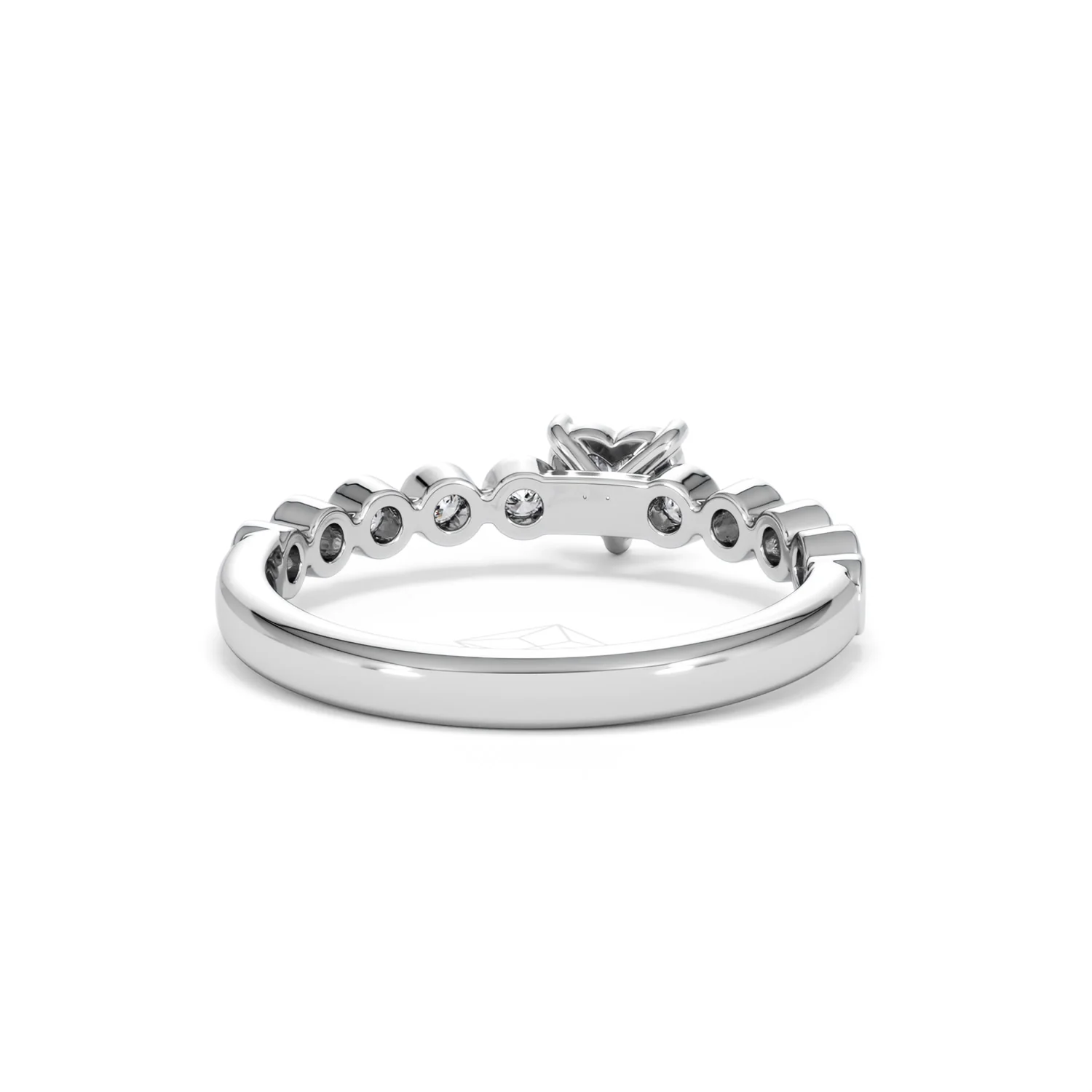 Entwine 0.30ct Heart Cut Lab Diamond Solitaire Engagement Ring with Side Stones in Sterling Silver - Image 44