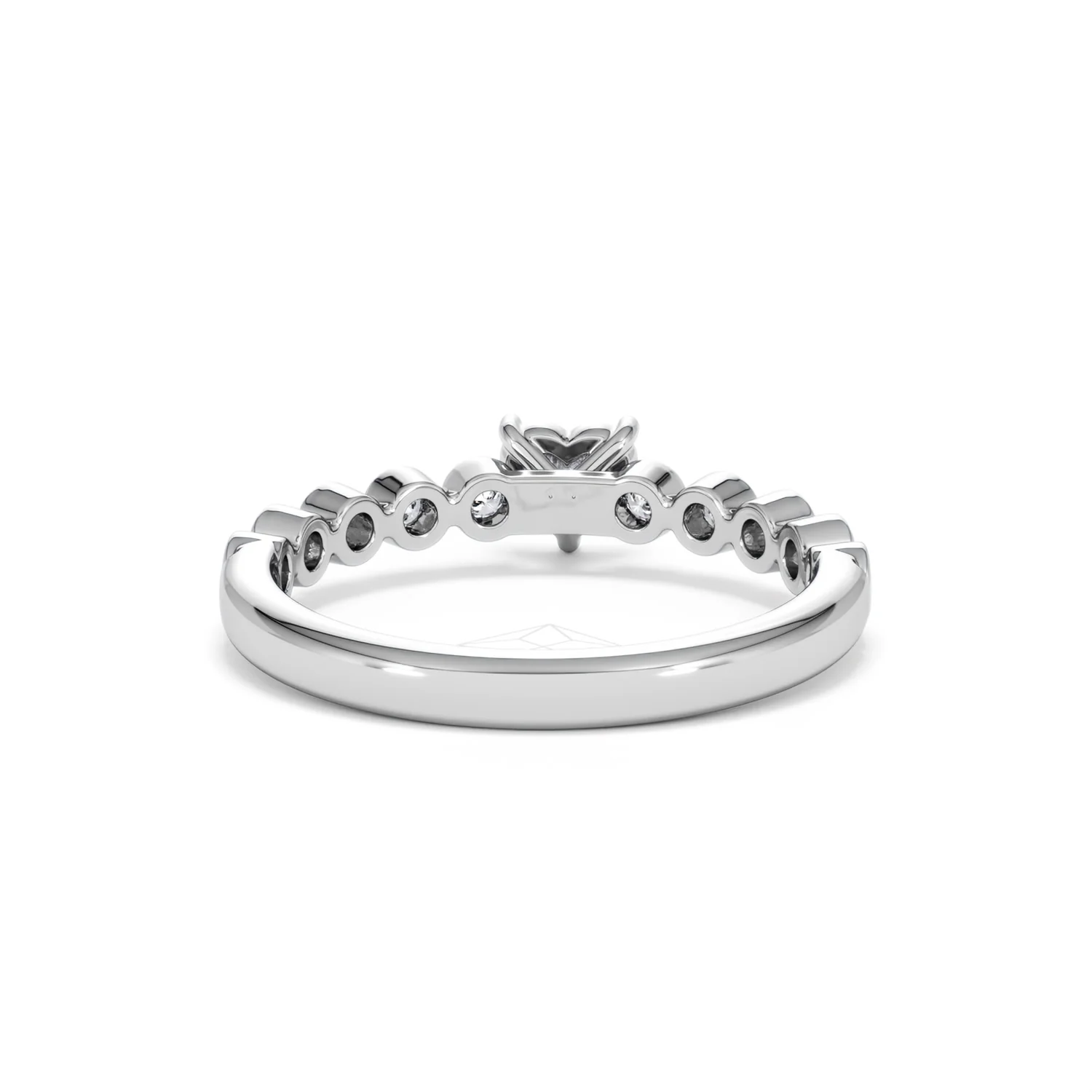 Entwine 0.30ct Heart Cut Lab Diamond Solitaire Engagement Ring with Side Stones in Sterling Silver - Image 46