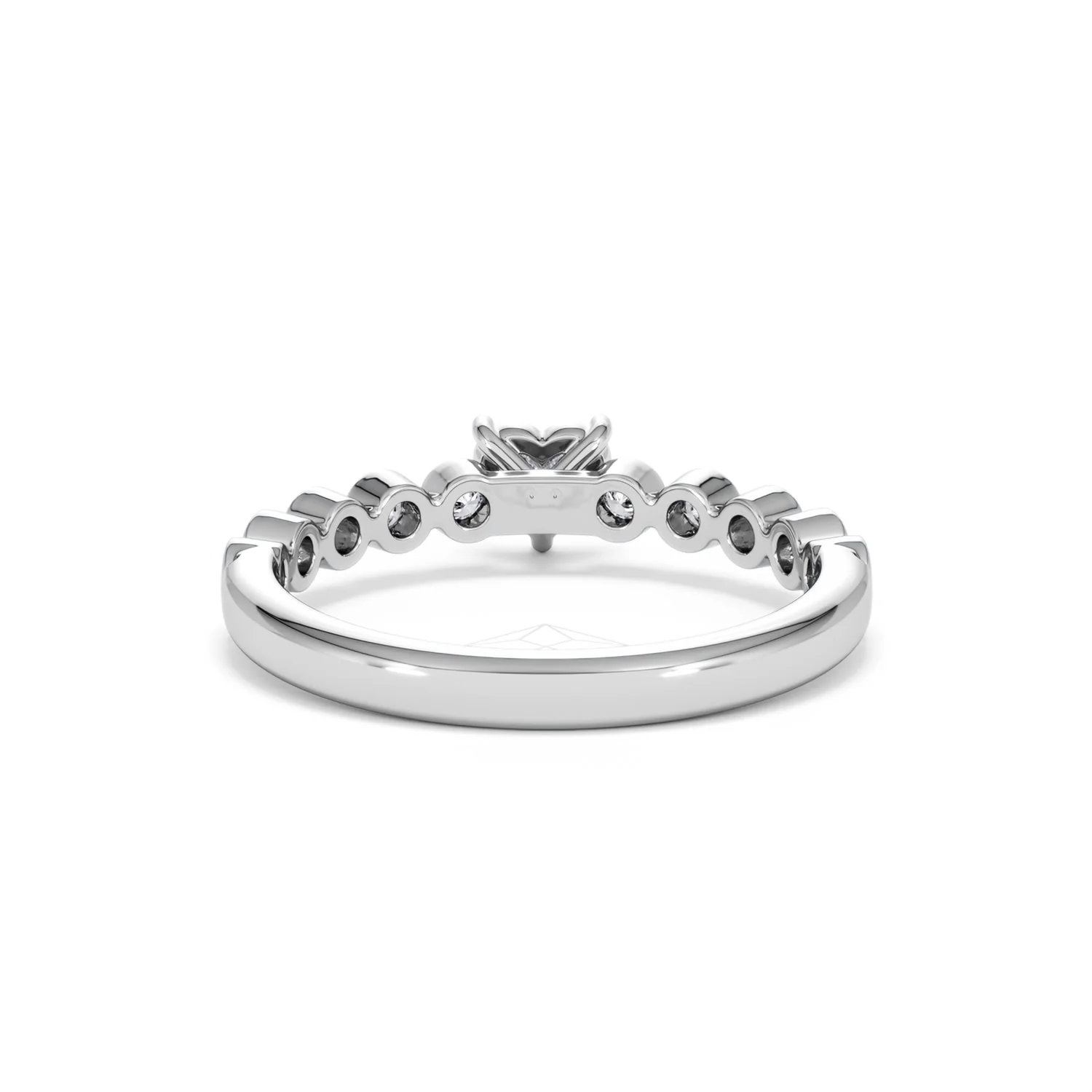 Entwine 0.30ct Heart Cut Lab Diamond Solitaire Engagement Ring with Side Stones in Sterling Silver - Image 47