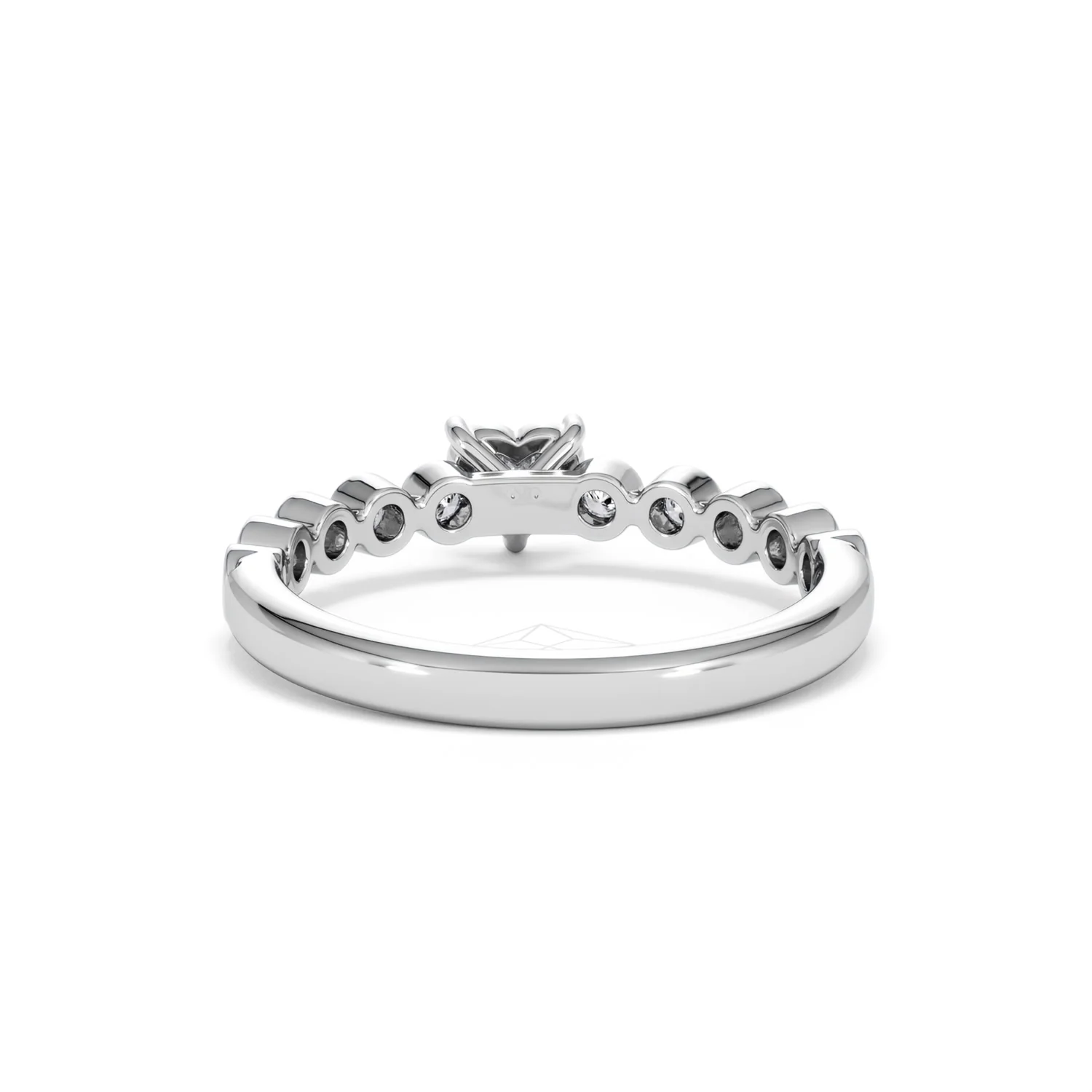 Entwine 0.30ct Heart Cut Lab Diamond Solitaire Engagement Ring with Side Stones in Sterling Silver - Image 48