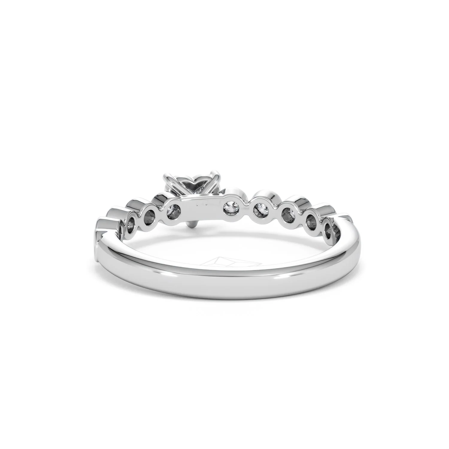Entwine 0.30ct Heart Cut Lab Diamond Solitaire Engagement Ring with Side Stones in Sterling Silver - Image 50