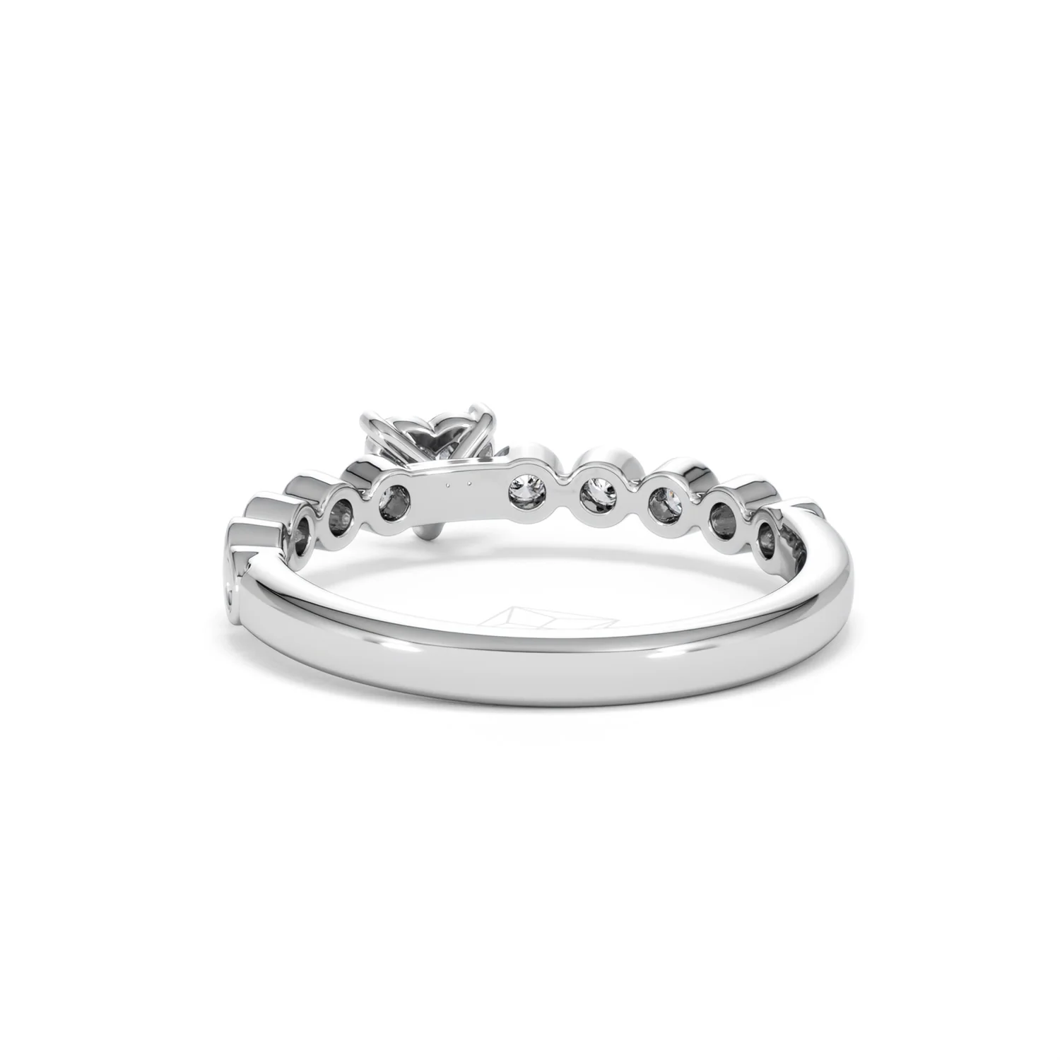 Entwine 0.30ct Heart Cut Lab Diamond Solitaire Engagement Ring with Side Stones in Sterling Silver - Image 51