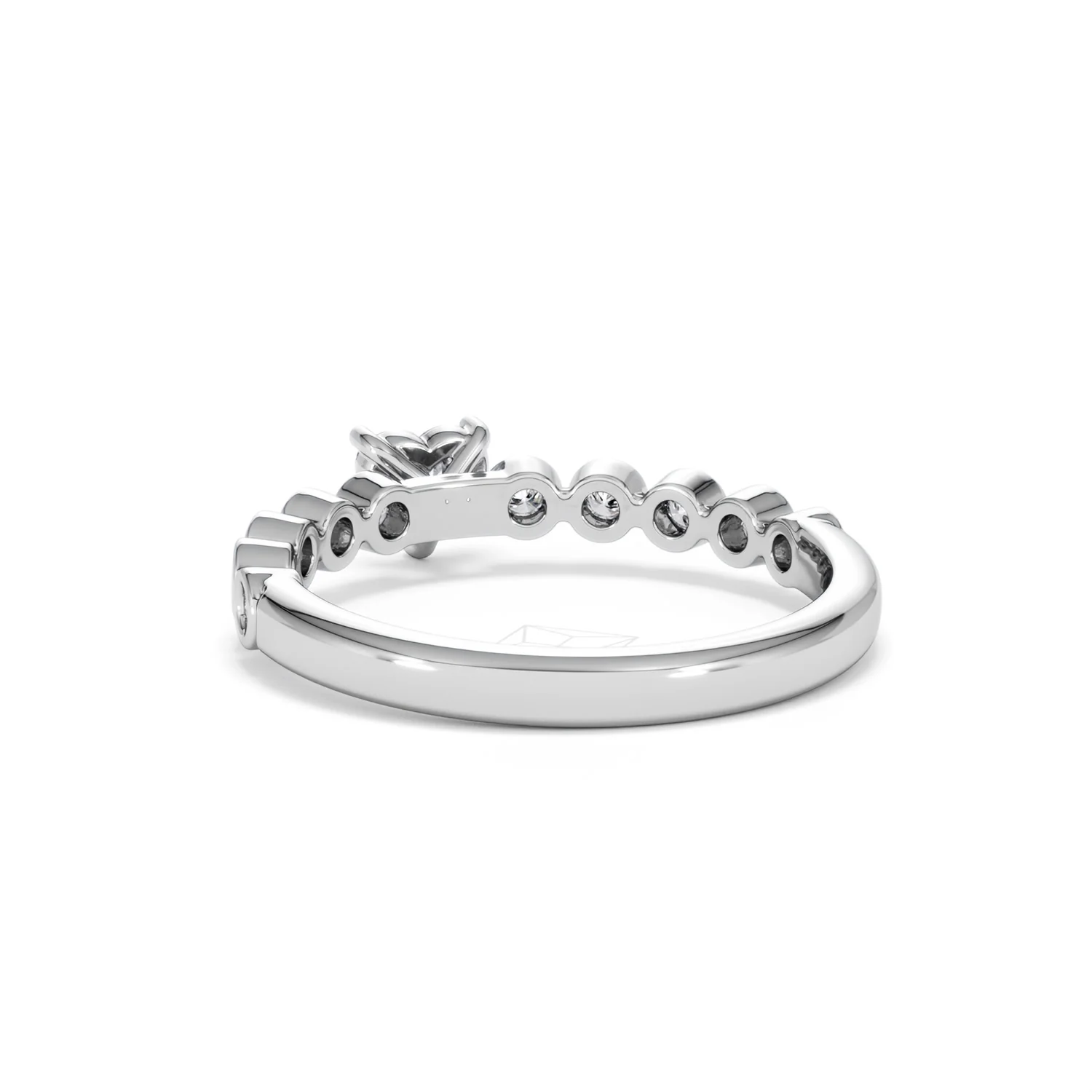 Entwine 0.30ct Heart Cut Lab Diamond Solitaire Engagement Ring with Side Stones in Sterling Silver - Image 52