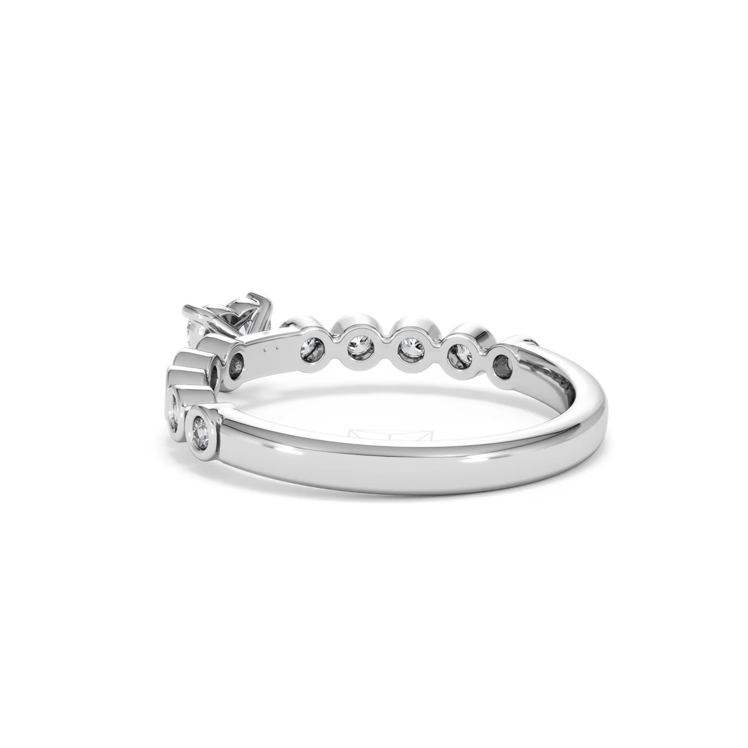 Entwine 0.30ct Heart Cut Lab Diamond Solitaire Engagement Ring with Side Stones in Sterling Silver - Image 56