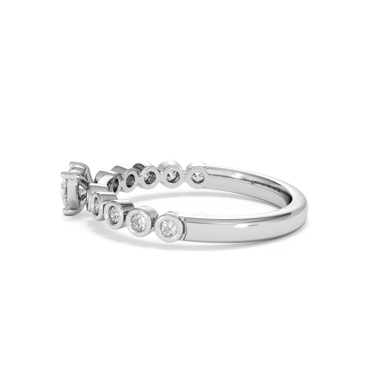 Entwine 0.30ct Heart Cut Lab Diamond Solitaire Engagement Ring with Side Stones in Sterling Silver - Image 65