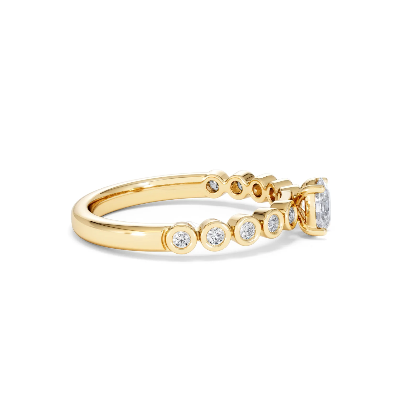 Entwine 0.30ct Oval Cut Lab Diamond Solitaire Engagement Ring with Side Stones in 18K Gold Vermeil - Image 25